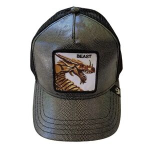 Goorin Bros The Farm Beast Dragon Trucker Hat Mesh Snapback Cap Adjustable Black